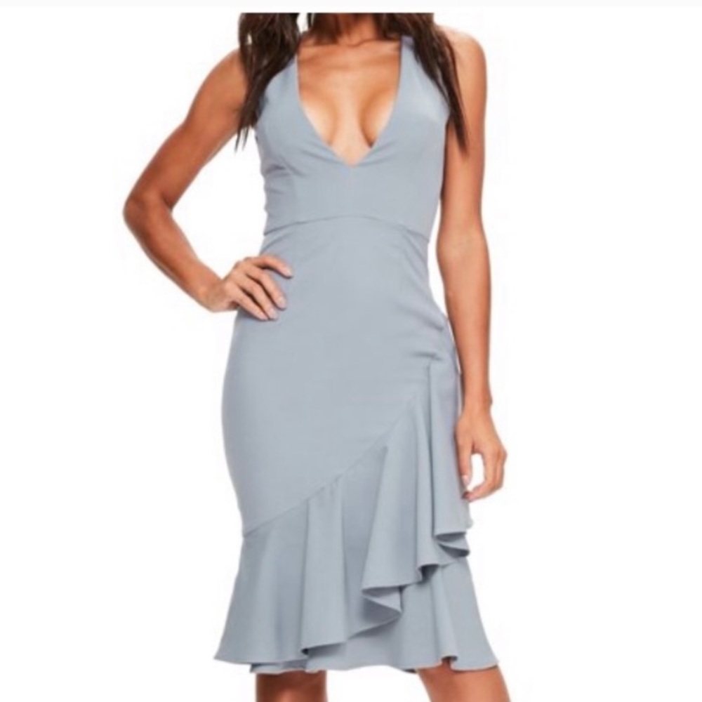 Miss guided deep V neck dress